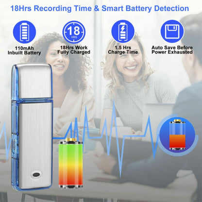 SK858 16GB Rechargeable Portable U-Disk Meeting Voice Recorder (Blue) - U-Disk Recorder by buy2fix | Online Shopping UK | buy2fix