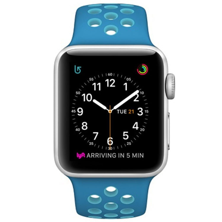 For Apple Watch Series 7 41mm / 6 & SE & 5 & 4 40mm / 3 & 2 & 1 38mm Fashionable Classical Silicone Sport Watch Band(Blue) by buy2fix