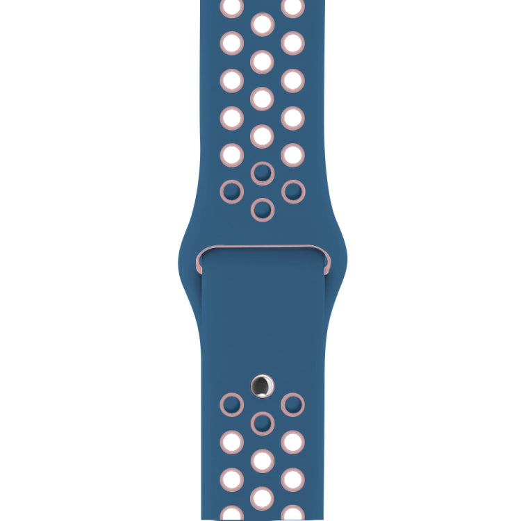 For Apple Watch Series 7 41mm / 6 & SE & 5 & 4 40mm / 3 & 2 & 1 38mm Fashionable Classical Silicone Sport Watch Band(Blue Powder) by buy2fix
