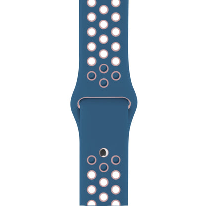 For Apple Watch Series 7 41mm / 6 & SE & 5 & 4 40mm / 3 & 2 & 1 38mm Fashionable Classical Silicone Sport Watch Band(Blue Powder) by buy2fix