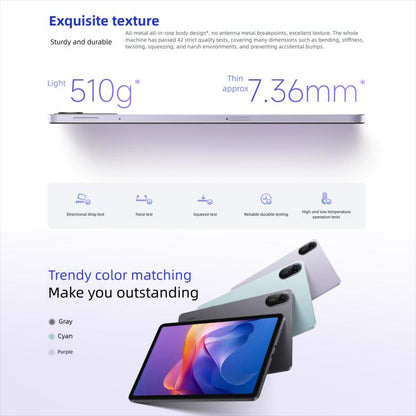 REDMI Pad 2 11 inch Tablet PC, 8GB+256GB, HyperOS 2, MediaTek G100-Ultra Octa Core CPU (Grey) - Other by Xiaomi | Online Shopping UK | buy2fix