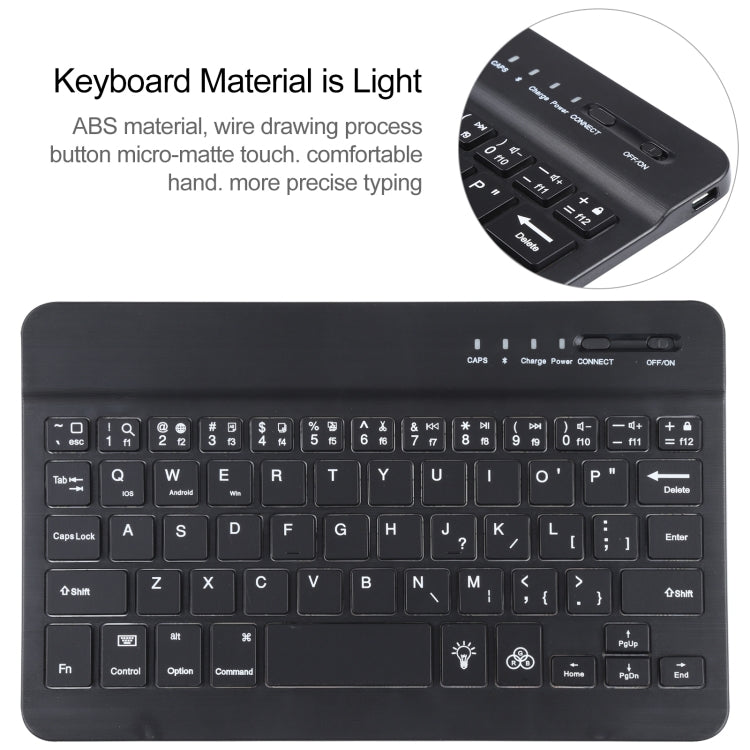 A06 Detachable Lambskin Texture Ultra-thin TPU Bluetooth Keyboard Leather Tablet Case with Stand For iPad mini 6 / mini 7 (Black) by buy2fix