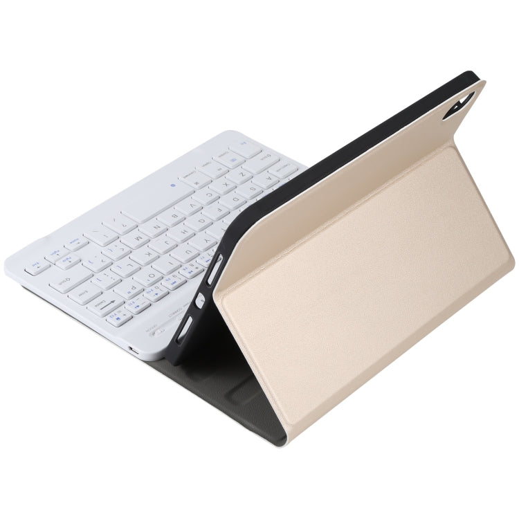 A06 Detachable Lambskin Texture Ultra-thin TPU Bluetooth Keyboard Leather Tablet Case with Stand For iPad mini 6 / mini 7 (Gold) by buy2fix