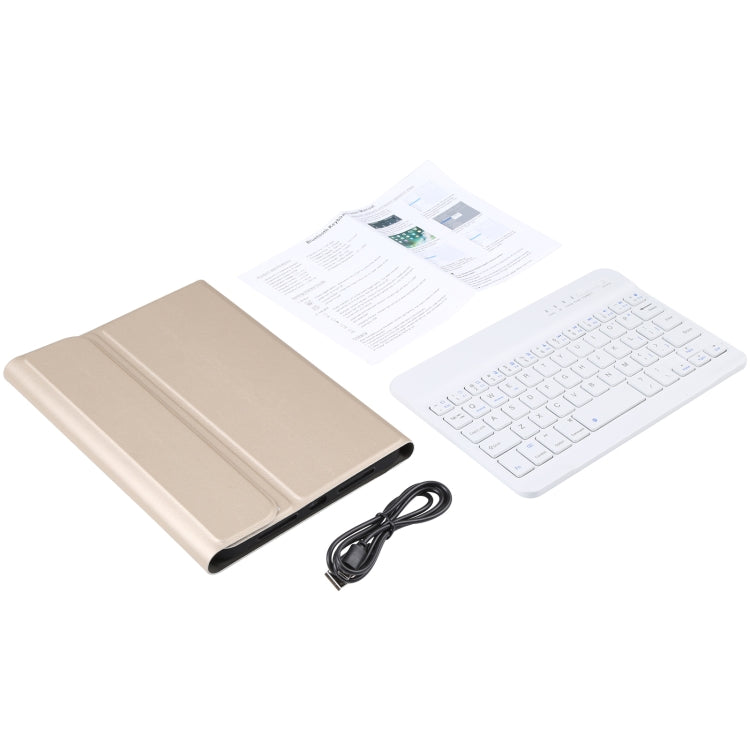 A06 Detachable Lambskin Texture Ultra-thin TPU Bluetooth Keyboard Leather Tablet Case with Stand For iPad mini 6 / mini 7 (Gold) by buy2fix