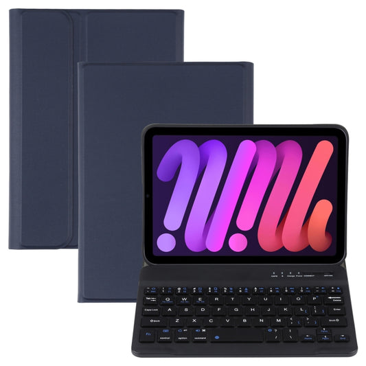 A06 Detachable Lambskin Texture Ultra-thin TPU Bluetooth Keyboard Leather Tablet Case with Stand For iPad mini 6 (Blue) - For iPad mini by buy2fix | Online Shopping UK | buy2fix