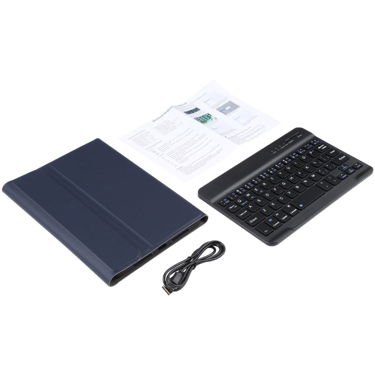 A06 Detachable Lambskin Texture Ultra-thin TPU Bluetooth Keyboard Leather Tablet Case with Stand For iPad mini 6 / mini 7 (Blue) by buy2fix
