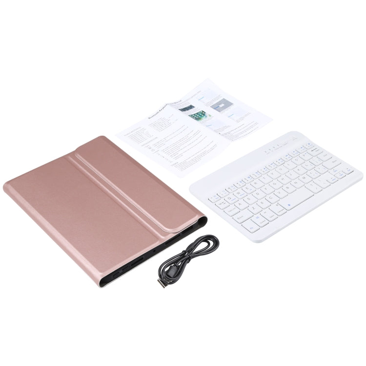 A06 Detachable Lambskin Texture Ultra-thin TPU Bluetooth Keyboard Leather Tablet Case with Stand For iPad mini 6 / mini 7 (Rose Gold) by buy2fix
