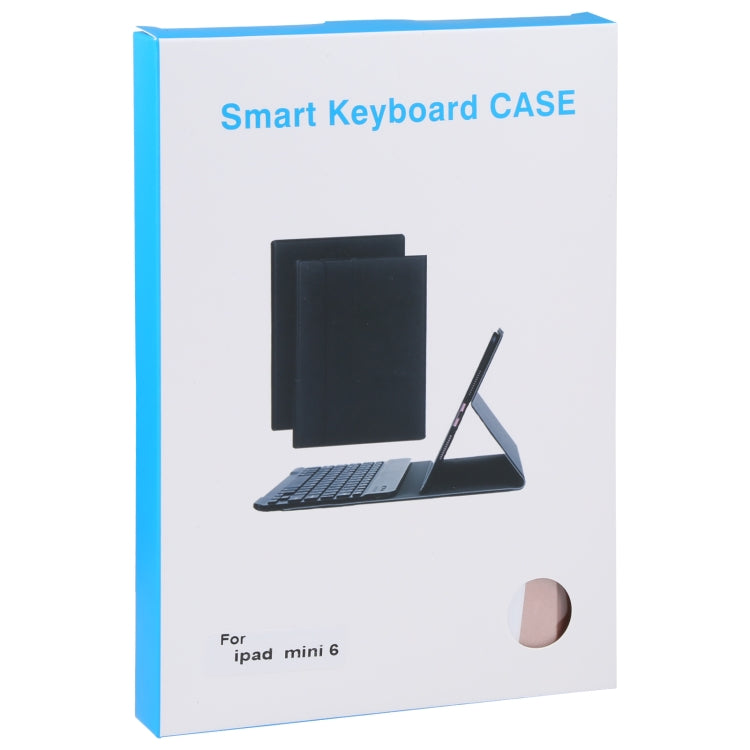 A06 Detachable Lambskin Texture Ultra-thin TPU Bluetooth Keyboard Leather Tablet Case with Stand For iPad mini 6 / mini 7 (Rose Gold) by buy2fix