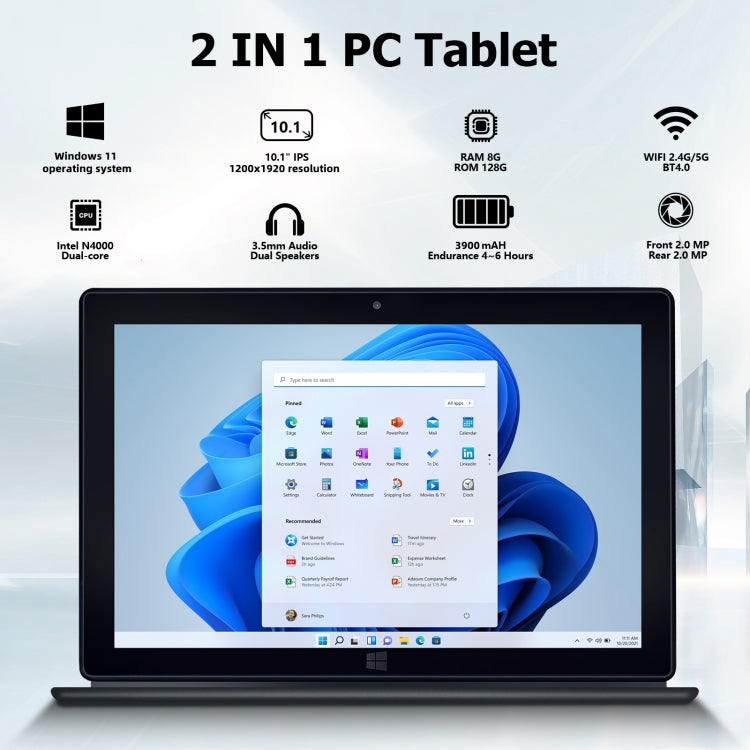 LZ1003 Tablet PC, 10.1 inch, 8GB+128GB, Windows 11, Intel Gemini Lake N4000 Dual Core, Not Included Keyboard - Other by buy2fix | Online Shopping UK | buy2fix