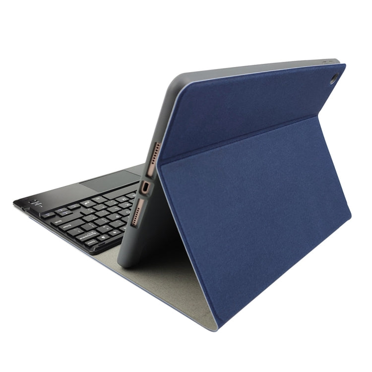 RK109C Detachable Magnetic Plastic Bluetooth Keyboard with Touchpad + Silk Pattern TPU Tablet Case for iPad Air 2020, with Pen Slot & Bracket(Blue) - For iPad Air by buy2fix | Online Shopping UK | buy2fix