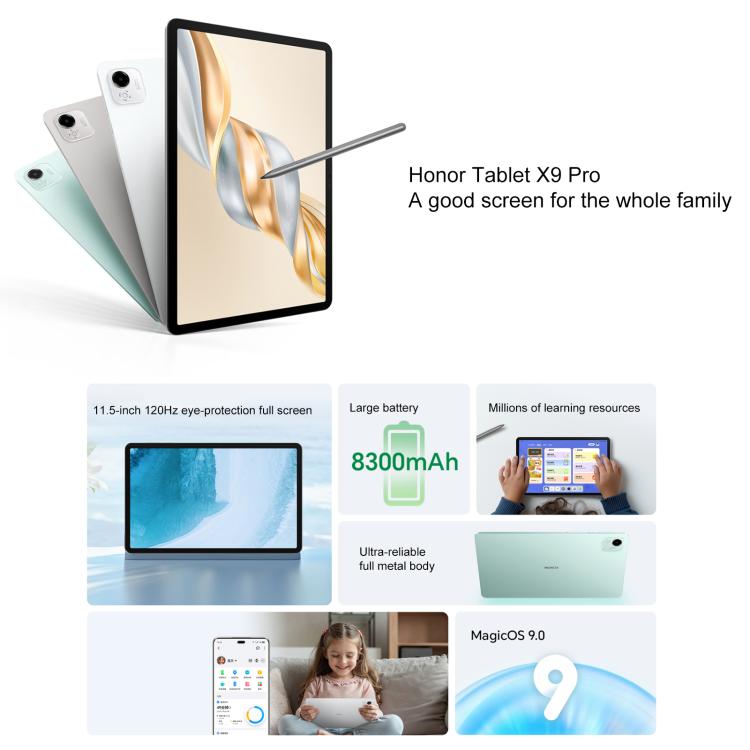 Honor Pad X9 Pro WiFi Tablet PC, 11.5 inch 8GB+128GB MagicOS 9.0 Qualcomm Snapdragon 685 Octa Core (White) - Other by HONOR | Online Shopping UK | buy2fix