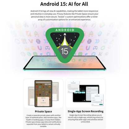 Teclast P50AI WiFi Tablet PC, 6GB+128GB, 11 inch Android 15 Allwinner A733 Octa Core with NPU - TECLAST by TECLAST | Online Shopping UK | buy2fix