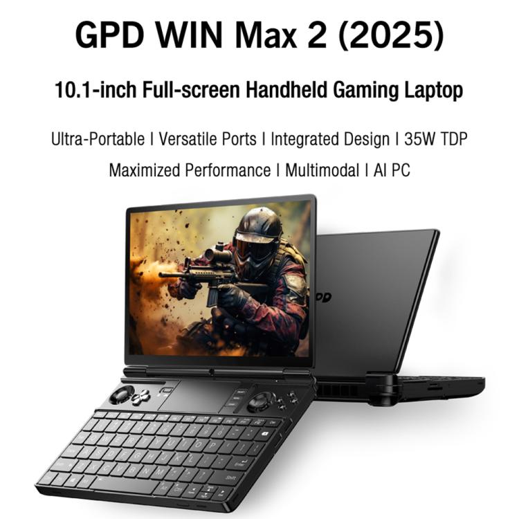 GPD WIN Max 2 2025 Handheld Gaming PC, 32GB+2TB, 10.1 inch Windows 11 Home  AMD Ryzen AI 9 HX 370, UK Plug - Pocket Console by GPD | Online Shopping UK | buy2fix