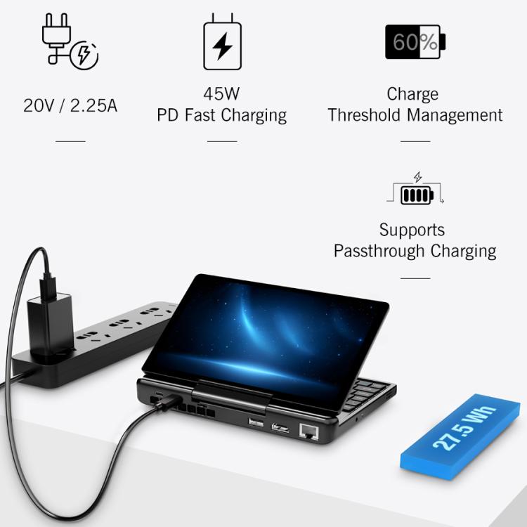 GPD MicroPC 2 Handheld Gaming PC, 16GB+512GB, 7 inch Windows 11 Pro Intel Core i3-N300, AU Plug - Pocket Console by GPD | Online Shopping UK | buy2fix