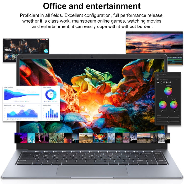 S07 14 inch Ultrathin Laptop, 6GB+512GB, Windows 11 Intel Celeron N3350 Dual Core, US Plug (Silver Grey) - Others by buy2fix | Online Shopping UK | buy2fix