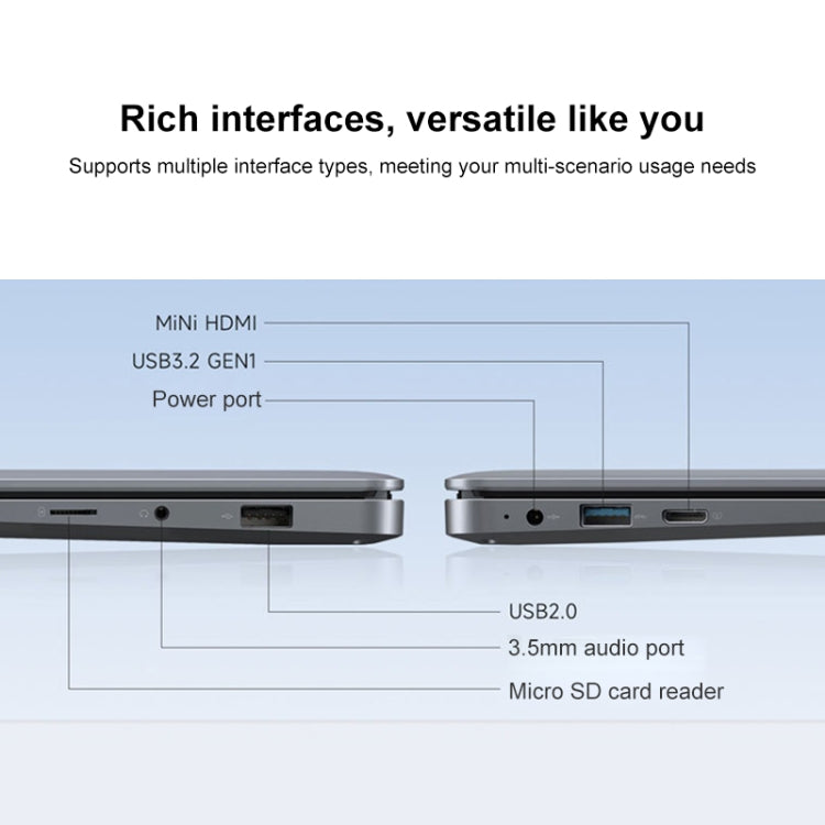 S07 14 inch Ultrathin Laptop, 6GB+1TB, Windows 11 Intel Celeron N3350 Dual Core, US Plug (Silver Grey) - Others by buy2fix | Online Shopping UK | buy2fix