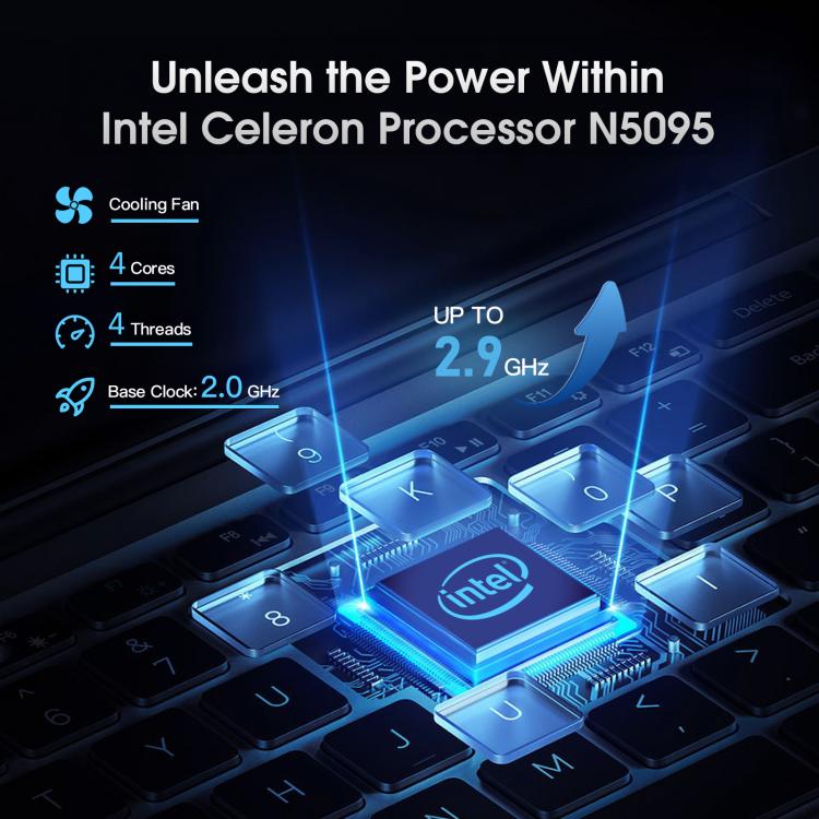 N5095 15.6 inch Laptop, 8GB+256GB, Windows 11 Intel Celeron N5095 Quad Core, Support Fingerprint Unlock, EU Plug (Silver) - Others by buy2fix | Online Shopping UK | buy2fix