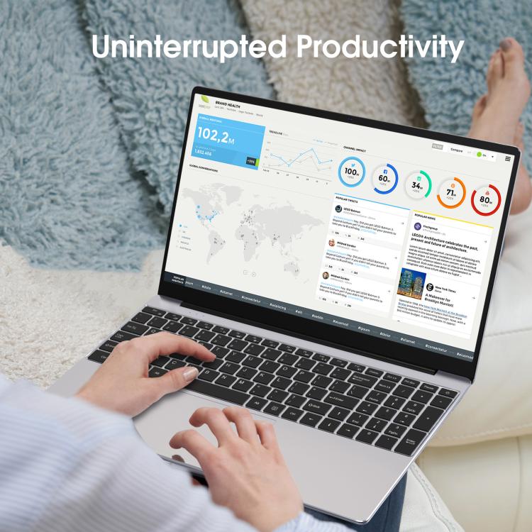 N5095 15.6 inch Laptop, 16GB+512GB, Windows 11 Intel Celeron N5095 Quad Core, Support Fingerprint Unlock, UK Plug (Silver) - Others by buy2fix | Online Shopping UK | buy2fix