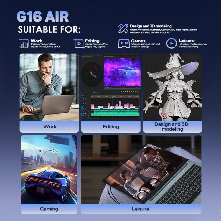 G16 Air 15.6 inch Gaming Laptop, 16GB+512GB, Windows 11 Pro AMD Ryzen 9 4950U Octa Core, US Plug - Others by buy2fix | Online Shopping UK | buy2fix