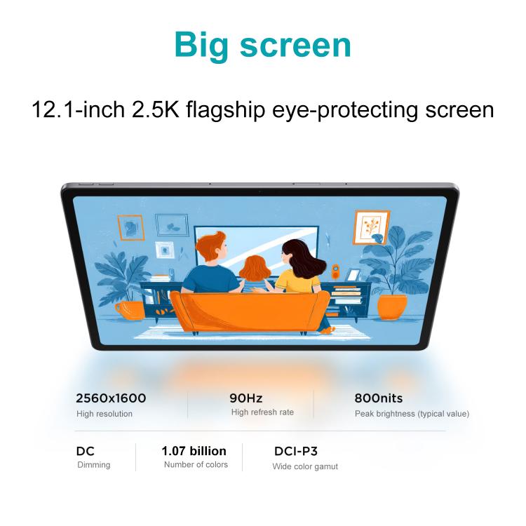 Lenovo Xiaoxin Pad 12.1 inch 2025 WiFi Tablet, 8GB+128GB, MediaTek Dimensity 6400 Octa Core,US Plug (Green) - Lenovo by Lenovo | Online Shopping UK | buy2fix