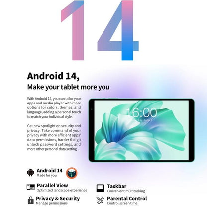 Teclast P85 Tablet PC 8 inch WiFi6, 3GB+64GB, Android 15 Allwinner A333 5-Core(Mint Green) - TECLAST by TECLAST | Online Shopping UK | buy2fix