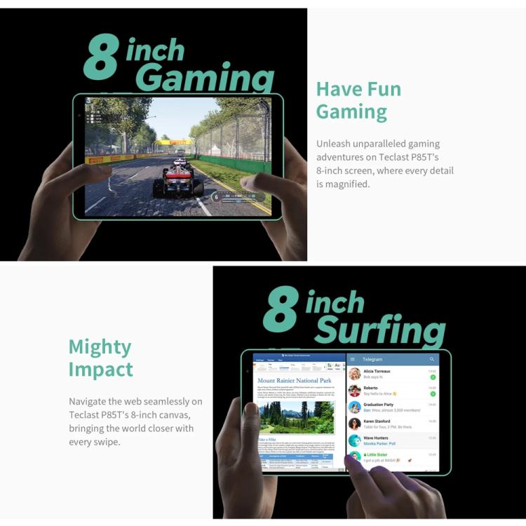 Teclast P85 Tablet PC 8 inch WiFi6, 3GB+64GB, Android 15 Allwinner A333 5-Core(Mint Green) - TECLAST by TECLAST | Online Shopping UK | buy2fix