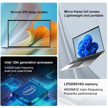 Jumper EZbook S7 Max 16 inch Laptop, 16GB+128GB+512GB, Windows 11 Intel Alder Lake N95 Quad Core, US Plug(Grey) - Jumper by jumper | Online Shopping UK | buy2fix