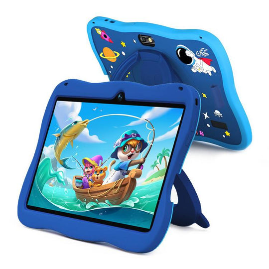BDF 7 inch WiFi Kids Tablet PC with Spaceman Silicone Case, 4GB+64GB, Android 13.0 MTK6735 Quad Core CPU, US Plug (Blue)