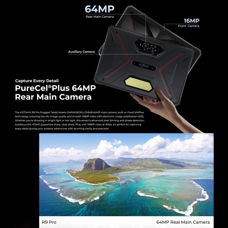 HOTWAV Tab R9 Pro IP68/IP69K Rugged Tablet, 6GB+256GB, 11 inch Android 14 Unisoc T606 Octa Core 4G Network, Global Version with Google Play, EU Plug (Black Red) - Other by HOTWAV | Online Shopping UK | buy2fix