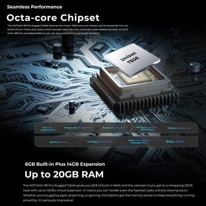 HOTWAV Tab R9 Pro IP68/IP69K Rugged Tablet, 6GB+256GB, 11 inch Android 14 Unisoc T606 Octa Core 4G Network, Global Version with Google Play, EU Plug (Black Red) - Other by HOTWAV | Online Shopping UK | buy2fix