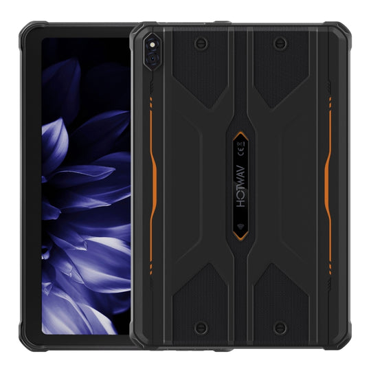 HOTWAV Tab R8 IP68/IP69K Rugged Tablet, 4GB+128GB, 10.1 inch Android 14 Unisoc T606 Octa Core 4G Network, Global Version with Google Play, EU Plug (Black+Orange)