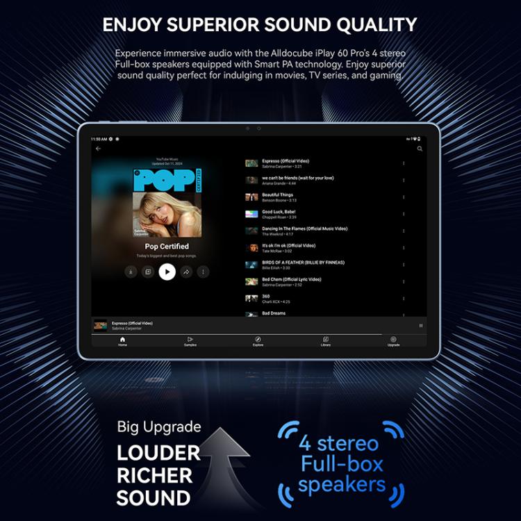 ALLDOCUBE iPlay 60 Pro 4G LTE Tablet PC, 6GB+128GB, 11 inch Android 14 MediaTek Helio G99 Octa Core Support Dual SIM (Dark Gray) - ALLDOCUBE by ALLDOCUBE | Online Shopping UK | buy2fix