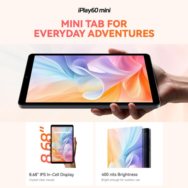 ALLDOCUBE iPlay 60 mini 4G LTE Tablet PC, 4GB+64GB, 8.68 inch Android 15 Unisoc T606 Octa Core Support Dual SIM (Grey) - ALLDOCUBE by ALLDOCUBE | Online Shopping UK | buy2fix