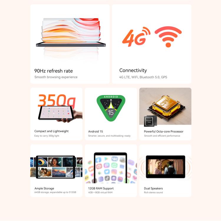 ALLDOCUBE iPlay 60 mini 4G LTE Tablet PC, 4GB+64GB, 8.68 inch Android 15 Unisoc T606 Octa Core Support Dual SIM (Grey) - ALLDOCUBE by ALLDOCUBE | Online Shopping UK | buy2fix