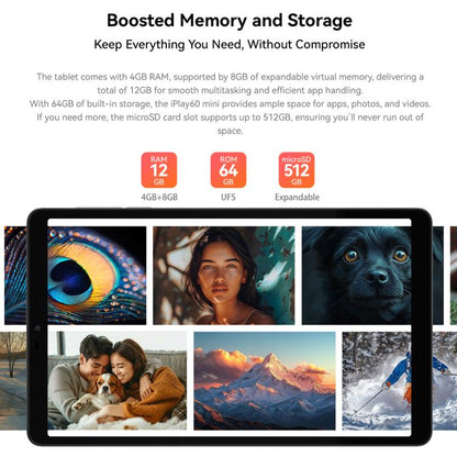 ALLDOCUBE iPlay 60 mini 4G LTE Tablet PC, 4GB+64GB, 8.68 inch Android 15 Unisoc T606 Octa Core Support Dual SIM (Grey) - ALLDOCUBE by ALLDOCUBE | Online Shopping UK | buy2fix