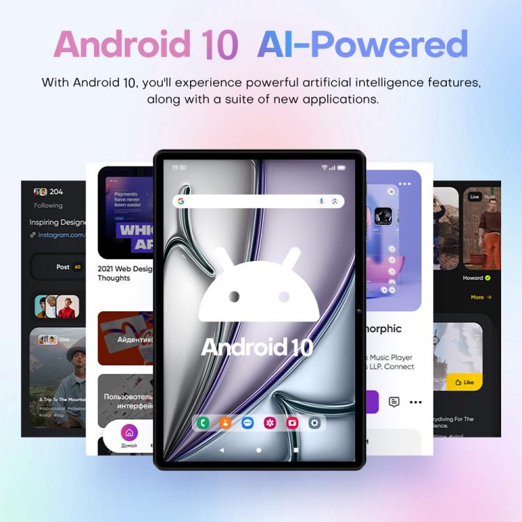 Pad 8 Pro 10.1 inch 4G LTE Tablet PC Combo Set, 4GB+32GB, Android 10 MT6755 Octa Core, with Keyboard / Mouse / Leather Case, UK Plug (Black) - 10.1 inch by buy2fix | Online Shopping UK | buy2fix