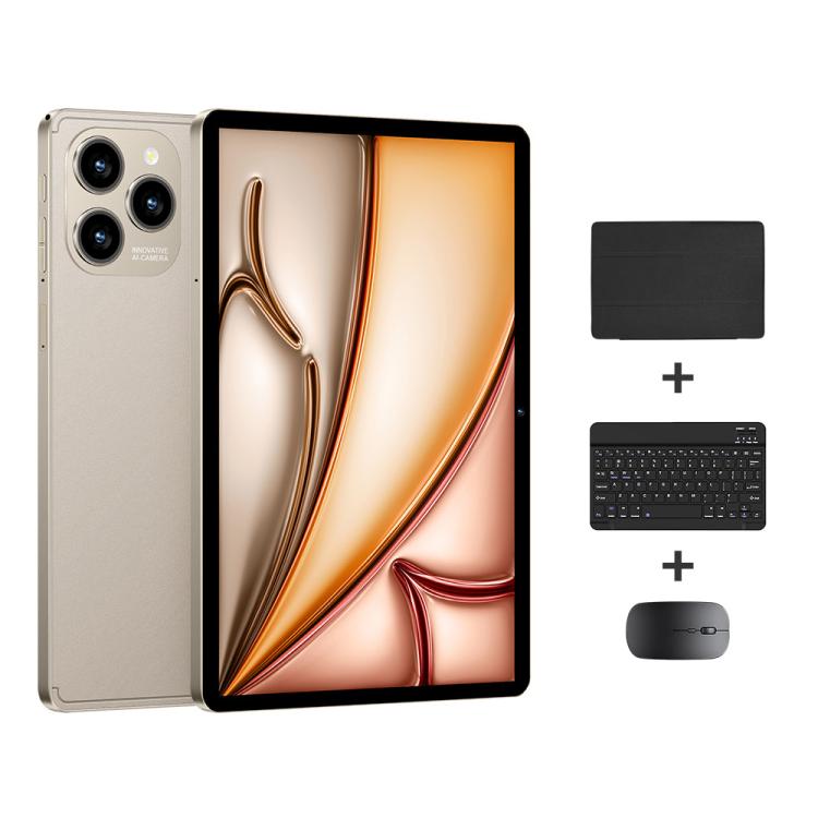 Pad 8 Pro 10.1 inch 4G LTE Tablet PC Combo Set, 4GB+32GB, Android 10 MT6755 Octa Core, with Keyboard / Mouse / Leather Case, AU Plug (Gold) - 10.1 inch by buy2fix | Online Shopping UK | buy2fix