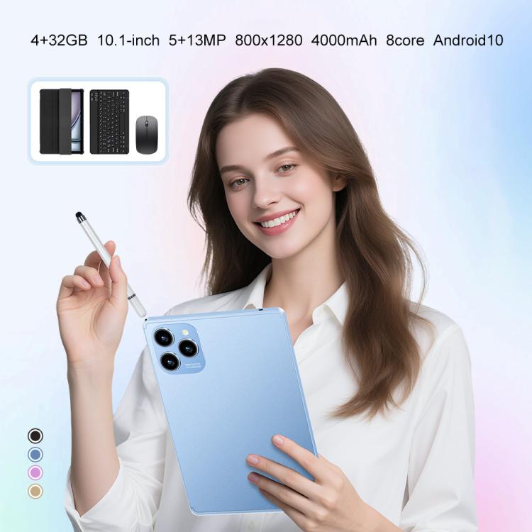 Pad 8 Pro 10.1 inch 4G LTE Tablet PC Combo Set, 4GB+32GB, Android 10 MT6755 Octa Core, with Keyboard / Mouse / Leather Case, AU Plug (Gold) - 10.1 inch by buy2fix | Online Shopping UK | buy2fix