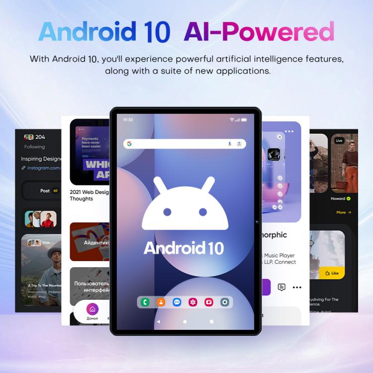 Pad 9 Pro 10.1 inch 4G LTE Tablet PC Combo Set, 4GB+32GB, Android 10 MT6755 Octa Core, with Keyboard / Mouse / Leather Case, EU Plug (Gold) - 10.1 inch by buy2fix | Online Shopping UK | buy2fix