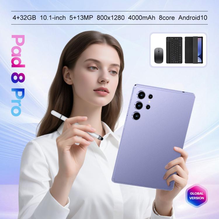 Pad 9 Pro 10.1 inch 4G LTE Tablet PC Combo Set, 4GB+32GB, Android 10 MT6755 Octa Core, with Keyboard / Mouse / Leather Case, UK Plug (Blue) - 10.1 inch by buy2fix | Online Shopping UK | buy2fix