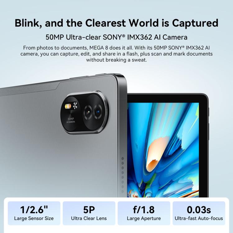 Blackview MEGA 8 Tablet PC, 12GB+256GB, 13 inch Android 15 Unisoc Tiger T620 Octa Core, Network: 4G, Global Version with Google Play (Green) - Blackview by Blackview | Online Shopping UK | buy2fix