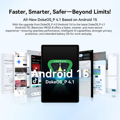 Blackview MEGA 8 Tablet PC, 12GB+256GB, 13 inch Android 15 Unisoc Tiger T620 Octa Core, Network: 4G, Global Version with Google Play (Green) - Blackview by Blackview | Online Shopping UK | buy2fix