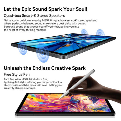 Blackview MEGA 8 Tablet PC, 12GB+512GB, 13 inch Android 15 Unisoc Tiger T620 Octa Core, Network: 4G, Global Version with Google Play (Blue) - Blackview by Blackview | Online Shopping UK | buy2fix
