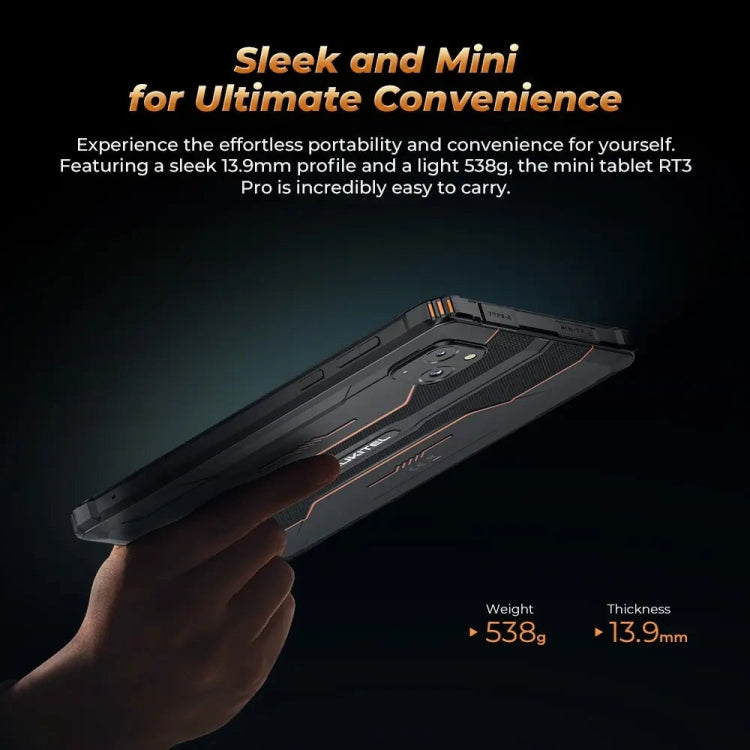 OUKITEL RT3 Pro 4G Network IP68/IP69K Rugged Tablet, 4GB+128GB, 8.0 inch Android 14 MediaTek G81 Octa-Core Support Dual SIM, EU Plug (Black) - Other by OUKITEL | Online Shopping UK | buy2fix