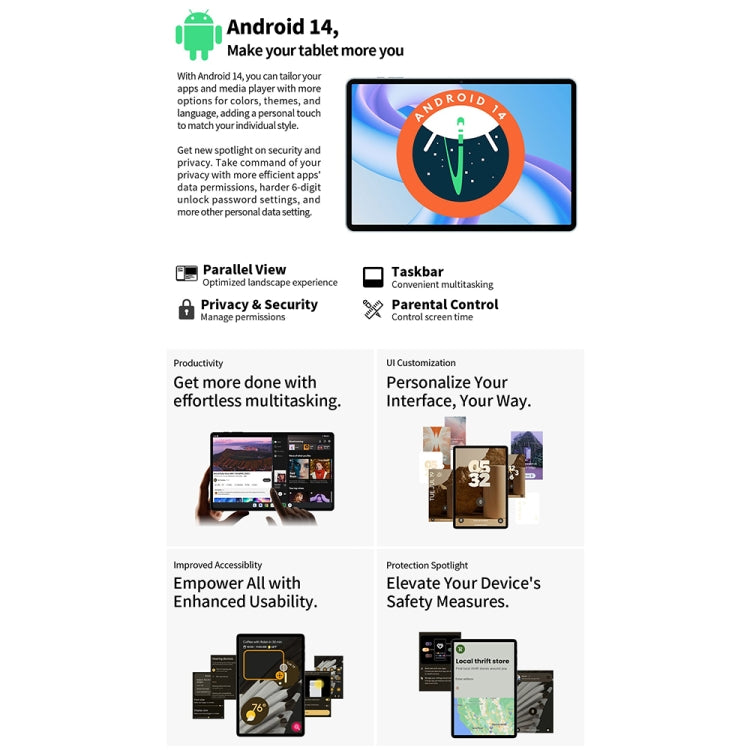 Teclast M50 Plus 4G LTE Tablet PC 10.1 inch, 6GB+128GB, Android 14 MediaTek Helio G85 Octa Core, Support Dual SIM - TECLAST by TECLAST | Online Shopping UK | buy2fix