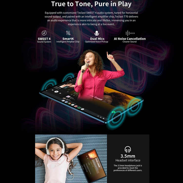 Teclast T70 4G LTE Tablet PC, 8GB+256GB, 14 inch Android 14 MediaTek Helio G99 Octa Core, Support Dual SIM - TECLAST by TECLAST | Online Shopping UK | buy2fix