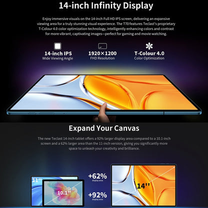 Teclast T70 4G LTE Tablet PC, 8GB+256GB, 14 inch Android 14 MediaTek Helio G99 Octa Core, Support Dual SIM - TECLAST by TECLAST | Online Shopping UK | buy2fix