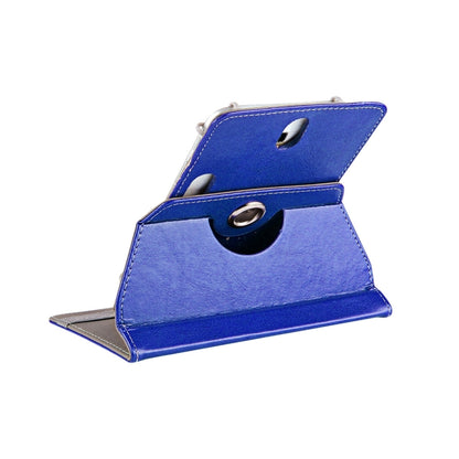 8 inch Tablets Leather Case Crazy Horse Texture 360 Degrees Rotation Protective Case Shell with Holder for Galaxy Tab S2 8.0 T715 / T710, Cube U16GT, ONDA Vi30W, Teclast P86(Blue) - 8 inch by buy2fix | Online Shopping UK | buy2fix