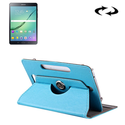 8 inch Tablets Leather Case Crazy Horse Texture 360 Degrees Rotation Protective Case Shell with Holder for Galaxy Tab S2 8.0 T715 / T710, Cube U16GT, ONDA Vi30W, Teclast P86(Baby Blue) - 8 inch by buy2fix | Online Shopping UK | buy2fix