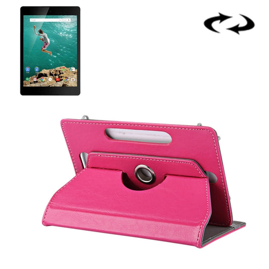 9 inch Tablets Leather Case Crazy Horse Texture 360 Degrees Rotation Protective Case Shell with Holder for ONDA V891w, Ramos i9s Pro & Win8, Colorfly i898W & i898A(Magenta) - 9 inch by buy2fix | Online Shopping UK | buy2fix